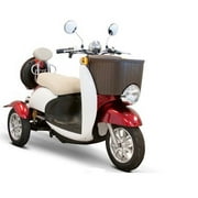 eWheels - EW-11 Sport Euro Type Mobility Scooter - 3-Wheel  2 Seater- Red/White