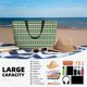 thumbnail image 5 of Fotbe Light Green Squares Bolsa de Viaje para Playa - Resistente al Agua, Bolsa Tote de Gran Capacidad y Ligera con 7 Bolsillos para Mujeres y Hombres, 5 of 7