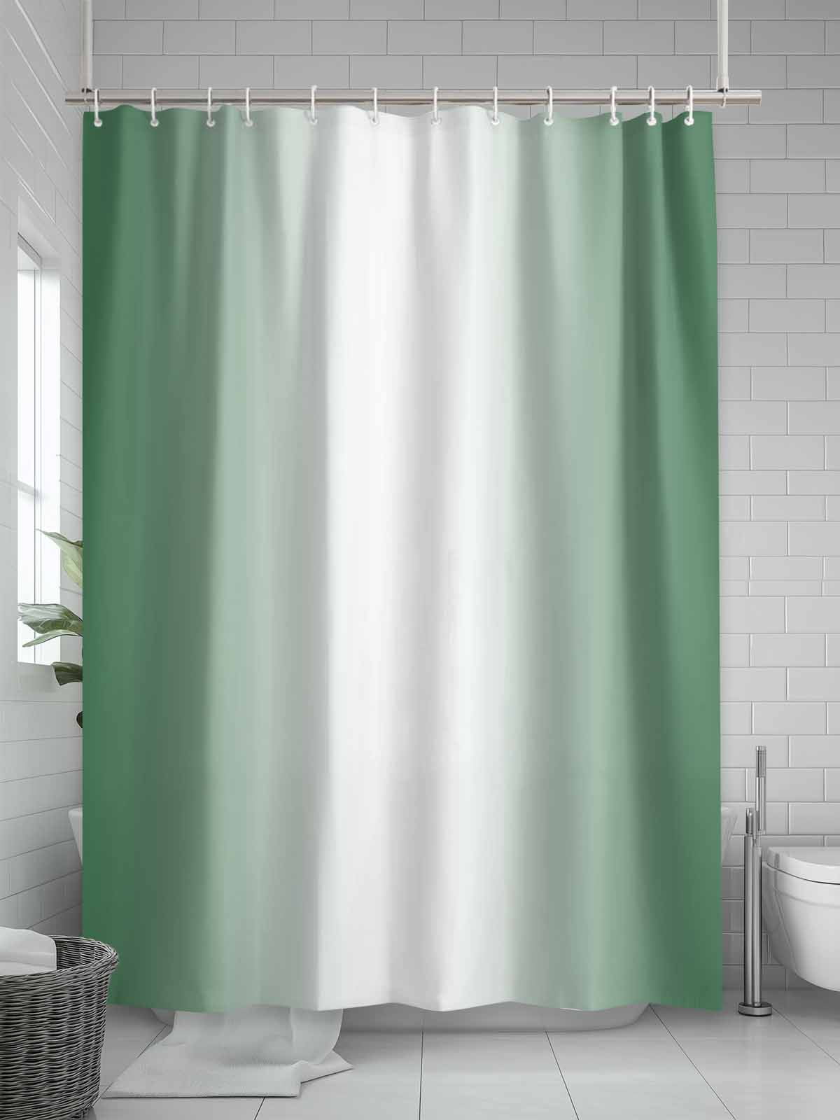 Boanket Polyester Fabric Dark Green Ombre Shower Curtain, Modern Gradient Abstract Art Waterproof Bathtub Curtain Bathroom Decor Set with Hooks 36 x 78 Inches,