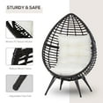 thumbnail image 4 of Outsunny Rattan Chair w/ Soft Cushion Outdoor/Indoor Egg Chair, Brown, 4 of 9
