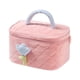 thumbnail image 3 of Bolsa de maquillaje de pana color crema con diseño de tulipán, de cera suave y decorativa, bolsa de maquillaje portátil de gran capacidad, 3 of 5