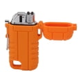 thumbnail image 3 of Encendedor recargable USB a prueba de viento de doble arco encendedor eléctrico sin llama impermeable con orificio para colgar para acampar naranja, 3 of 12