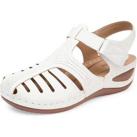 

Closed Toe Sandals for Women Casual Summer Hollow Out Vintage Wedge Sandal Gladiator Outdoor Shoes