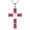 07-July Ruby, variant on 925 Sterling Silver Cross Necklace July Birthstone Necklace for Women Mens Cross Pendant Jewelry Christmas Birthday Anniversary Gifts for Her for Him