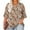 Brown, variant on Plus Size Tops for Women Dressy Loose Fit T-Shirts Tunics Ethnic Floral Print V Neck Pleated Ruffle 3/4 Sleeve Shirts Dressy Casual Blouse Dark Green 4XL