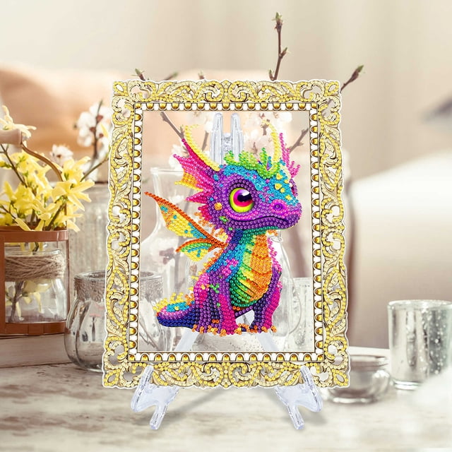 Cuadros Decorativos Kits de pintura de diamantes de bricolaje 5D Taladro completo por resina de números para niños (ZMBJ005) Wdftyju embutido en tela