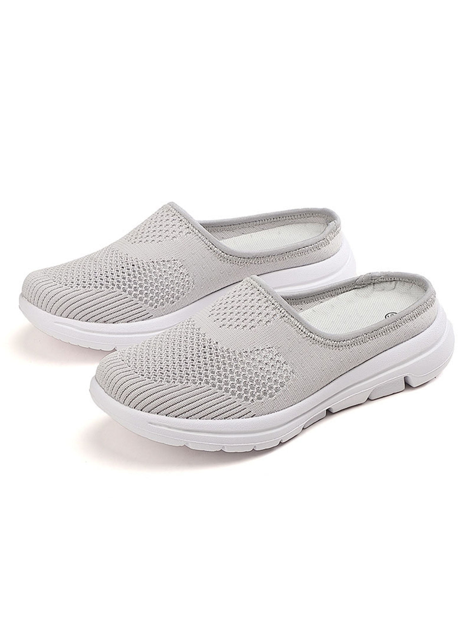 Womens Canvas Platform Shoes Slip On Mules Slippers Low Top Backless Sneakers for Walking