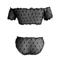 thumbnail image 3 of Clearance Sale 2025 Intimates Women's Pure Dot Mesh Two Piece Set Of A Word Shoulder Strapless Of Interest Underwear, 3 of 3