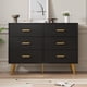 thumbnail image 3 of Moderno 6-cajón de madera cómoda con gold handles y ample almacenamiento space, deep cajones para dormitorio, sala de estar, y entrada, 3 of 8