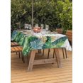 thumbnail image 3 of Outdoor Tablecloth with Umbrella Hole for Patio/Picnic/Party/Camping, Tropical Leaves Waterproof Table Cloth Rectangle Table Cover Washable, Monsteral Palm Leaves Summer Plants Wooden Gray (52"x 70"), 3 of 8