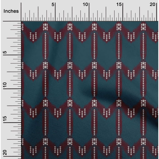 oneOone Tissu Polyester Lycra Chevron Imprimé Ikat Tissu de Couture BTY 56 Pouces de Large