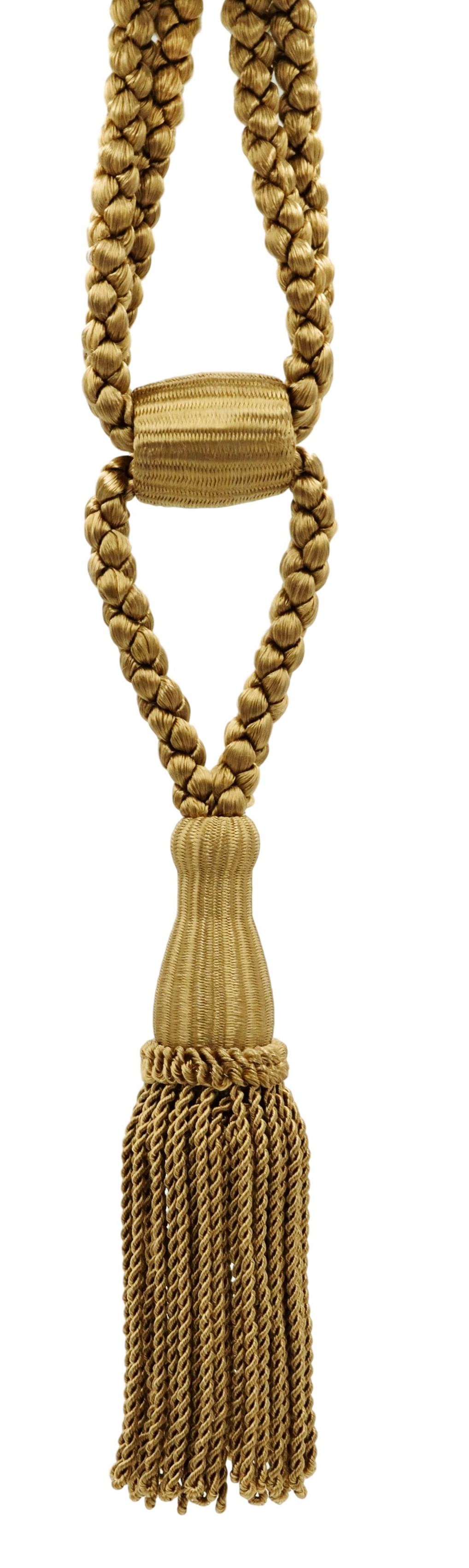 Camel Gold, Dark Gold Decorative Tassel Tiebacks, 5" Tassel Length, 30" Spread (embrace), COLOR