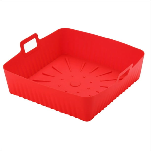 Molde de Silicona Grande Cuadrado de 23 cm/9 Pulgadas para Freidora de Aire de 6 A 8 Cuartos de Galón, Bandeja para Hornear y Horno Reutilizable A