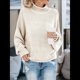 thumbnail image 4 of Suéter de Larga con Cuello Alto y Mangas Abullonadas para Mujer, de Color Liso, para Invierno y Otoño Albaricoque XL, 4 of 7