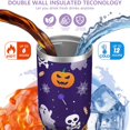 thumbnail image 3 of Halloween 30oz Handheld Travel Tumbler with Handle – Double Wall Stainless Steel Insulated Cup, Flip Straw Lid, Leak-Proof & BPA-Free for Hot and Cold Drinks – Durable Coffee & Juice Mug Black, 3 of 7