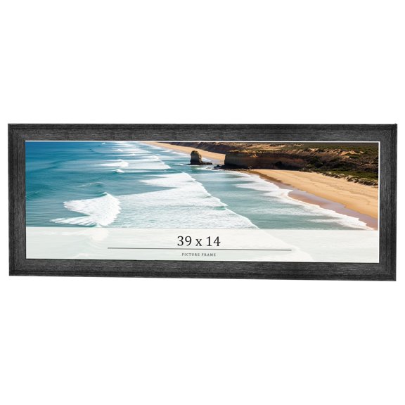 39x14 Frame Black Real Wood Picture Frame Width 1.5 inches | Interior Frame Depth 0.5 inches | Barn