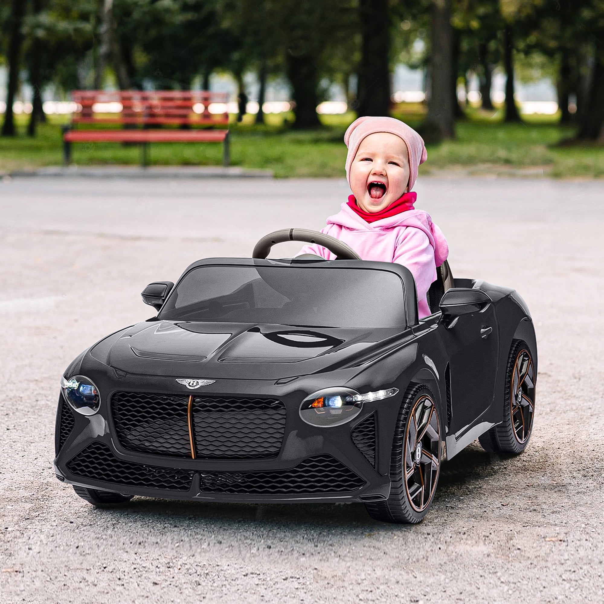CIPACHO Licensed Bentley Mulsanne 12 V Kids Electric Ride On Cars Battery Powered Sports Car Toy, Parents Control, Sound System, Black CIPACHO Licensed Bentley Mulsanne 12 V Kids Electric Ride On Cars Battery Powered Sports Car Toy, Parents Control, Sound System, Black