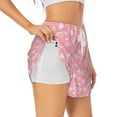 thumbnail image 3 of Lsque Love Printed Women's Running Shorts with Liner Pockets,Elastic Quick Dry Workout Athletic Gym Yoga Shorts,Womens High Waist Shorts-Medium, 3 of 9