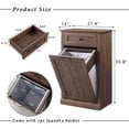 thumbnail image 4 of SinCiDo Kitchen Tilt Out Trash Can Cabinet, 10 Gallon Farmhouse Wooden Trash Garbage Can with Drawer, 4 of 6
