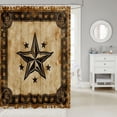 thumbnail image 2 of Manfei 3D Vintage Stars Print Shower Curtain 72Wx72L,Boho Abstract Geometric Bathroom Curtain,Cream Brown, 2 of 5