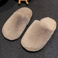 thumbnail image 2 of Kids Solid Color House Slippers, Boys Girls Simple Plain Fuzzy Open Back Indoor Slippers Warm Winter Home Slippers for Little Child to Big Kids 5.5-12 Years, 2 of 6