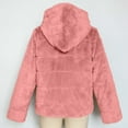 thumbnail image 5 of Uaswgudfs Women's Black Faux Fur Hooded Jacket, Long Sleeve Warm Winter Coat, Casual Zip-Up Outerwear - Trendy Fashion Pink S, 5 of 5