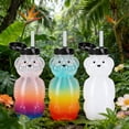 thumbnail image 3 of Bear 3 Vasos Con Pajita De Oso De 230 Ml, Vasos De Plástico Reutilizables A Prueba De Fugas Con Pajitas De Silicona Para Bebidas Frías, 3 of 7