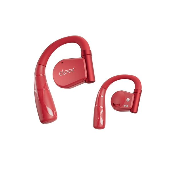 Cleer ARC II Sport Open Ear Headphones, True Wireless Ear Buds with Dual Mic, Sweat Resistant, Multi-Point Connect, 35 Hrs Playtime, Secure Fit, Bluetooth 5.3 Earbuds with Ear Hooks, Preset EQs, Red