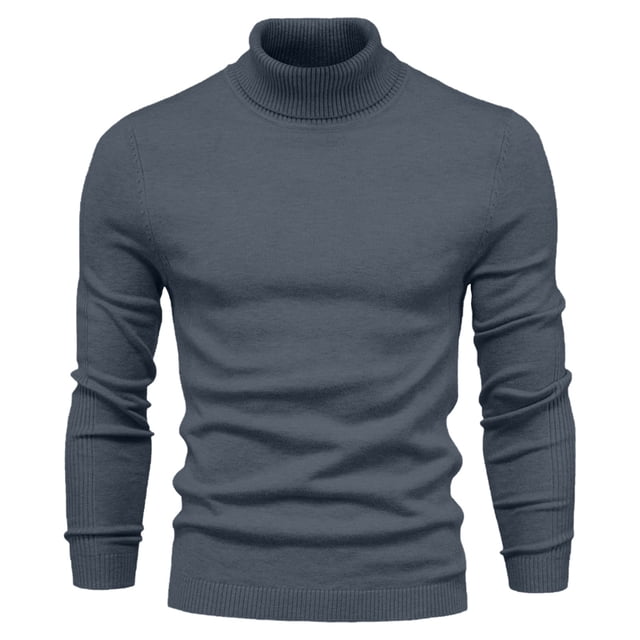 Rbaofujie Mode Hommes Chandails à Capuchon & Chandails en Molleton Pull Col Montant Manches Longues Ample Base Shirt Top Pull Col Roulé Gris Foncé Chandails à Capuchon pour Hommes
