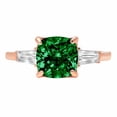 thumbnail image 7 of Three-Stone Engagement Ring for Women - 3ct Simulated Emerald in 14K Rose Gold Promise Ring, 7 of 7