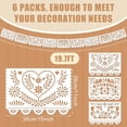 thumbnail image 3 of 6 Pcs Papel Picado Mexican Wedding Cielito Lindo Mi Bautizo Party Decor 118 Feet Dia De Los Muertos Decor Banner for Altar Mexican Wedding Birthday (White,Mi Bautizo), 3 of 7