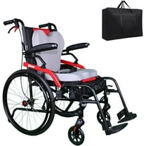 14lb Magnesium Ultra Lightweight Wheelchair 20 inch seat with Flip Back Arms,Portable Wheelchair with Travel Bag,Travel Wheelchairs for Adults,250Ib Weight Capacity, Black