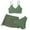 Army Green, variant on REDARER Girls' 3 Piece Plain Swimsuit Wrap Bikini with Ruched Cover Up Skirt Set,Girls Swimsuit,10-11 Years