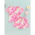 thumbnail image 4 of Arvbitana 1-6 Years Toddler Boy Girl Tie Dye Father's Day Outfits Set Kids Short Sleeve T-shirt Tops+Elastic Waist Shorts 2Pcs Clothes, 4 of 9