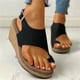 thumbnail image 1 of Sandalias de verano para mujer, zapatos de cuña informales con plataforma y punta abierta, zapatos de lona informales Wmkox8yii sa3409, 1 of 8