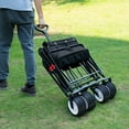 thumbnail image 5 of BEAU JARDIN Folding Beach Wagon Cart 350 Pound Capacity Collapsible Foldable Wagon with Big Wheels for Sand Camping Grocery Canvas Garden Sports Heavy Duty Shopping All Terrain Utility Blue, 5 of 10