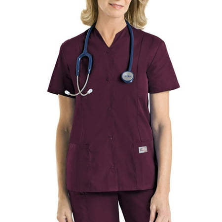 Landau Snap-Front Tunic Scrub Top
