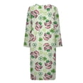 thumbnail image 4 of Yuyamidu Green Leaf Long Bathrobe for Women Axolotl Zipper Front Robe Sleepwear Trendy Crewneck Spa Robes Size XL St. Patrick's Day Mid-Length Housecoat Soft Long Sleeve Loungewear Dress, 4 of 7