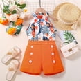 thumbnail image 1 of COM1950s Shorts pour Filles, Pantalons pour Bébé Fille, Débardeur Décontracté Sans Manches à Col Rond avec Bretelles Imprimé Bouton, Ensemble Débardeur Robe, Shorts pour Bébé Fille, Débardeur pour Filles, Pantalons pour Filles, 1 of 1