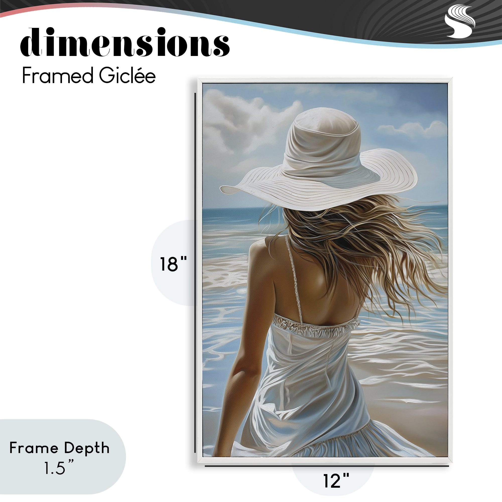 Stupell Industries Seaside Breeze & Flowing Dress White Framed Giclee Art, design by Imagine It Images