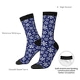 thumbnail image 6 of Honeii Snowflakes On Dark Blue Print Adult Socks,Crew Socks,Casual Calf Socks,Daily Wear Socks for Men & Women, Perfect for Sports, Casual and Everyday Use, 6 of 6