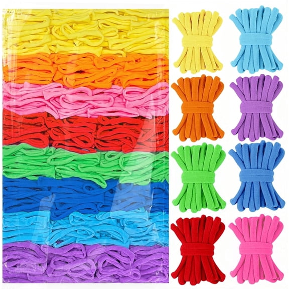 TAETOE 800pcs Refill Loops for 7-Inch Weaving Loom - 8 Color Loom Loops for Potholder Making, Durable Nylon Craft Bands for Kids Adults DIY Projects,Rainbow Color