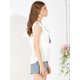 thumbnail image 4 of Allegra K Blusa Borlas Corbata Auta Con Volantes Sin Mangas Top De Verano Casual Para Mujer Blanco XL Unique Bargains Blusa, 4 of 6