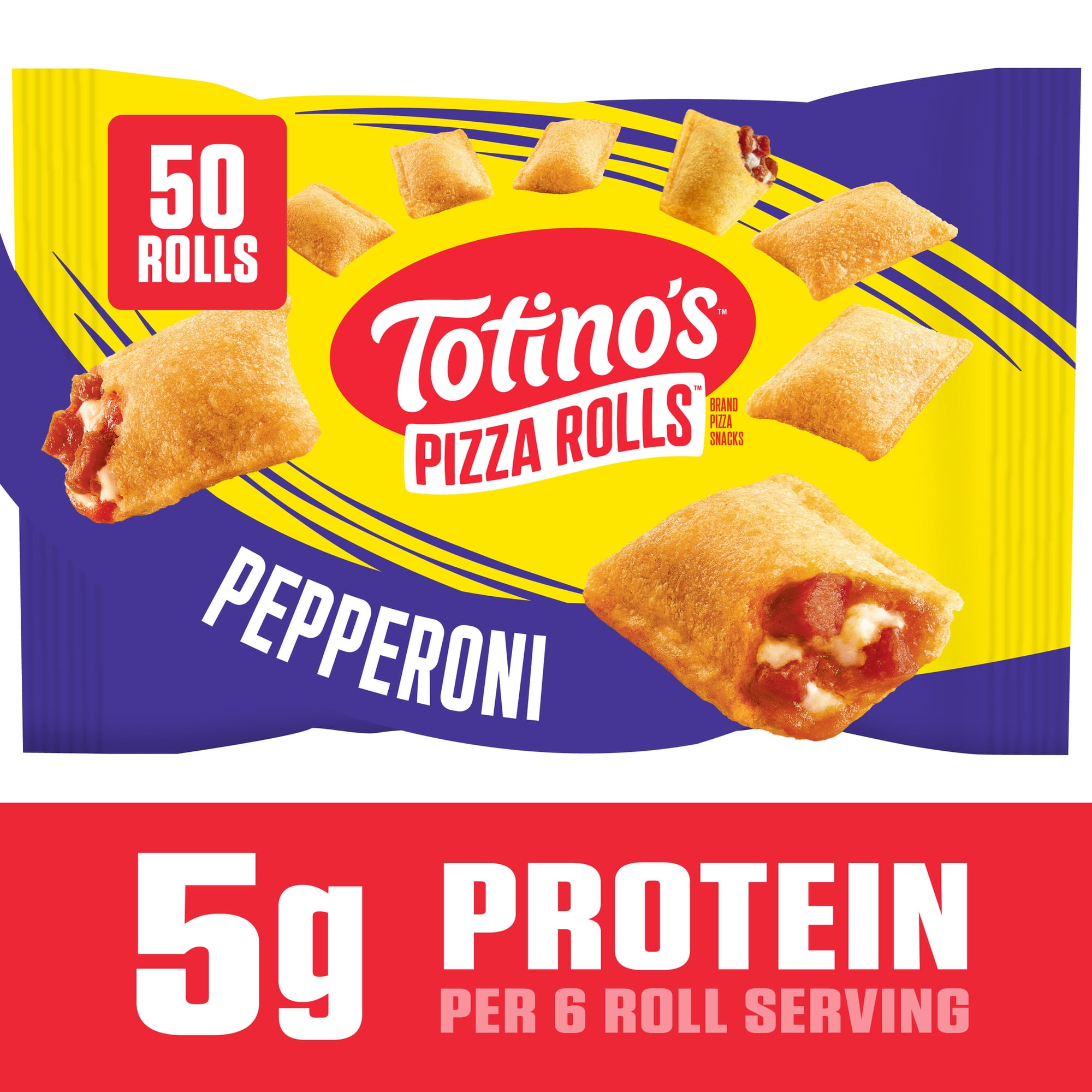 Totino's Pizza Rolls, Pepperoni Flavored, Frozen Appetizers, 50 Rolls, 24.8 oz