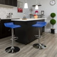 thumbnail image 4 of Contemporary Blue Vinyl Adjustable Height Barstool with Quilted Wave Seat and Chrome Base, 4 of 6