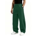 thumbnail image 2 of Mens Baggy Sweatpants Wide Leg Drawstring Long Joggers For Men Fall Fashion Casual Loose Fit Lounge Pants, 2 of 5