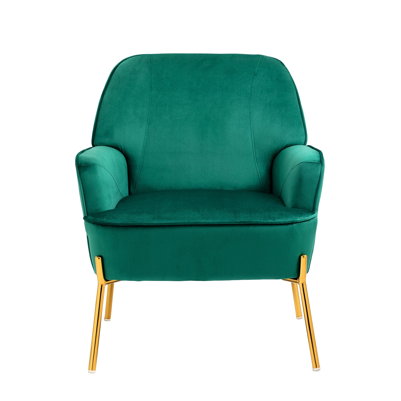 Accent Chair, Velvet Accent Upholstered Chair with Golden Legs and