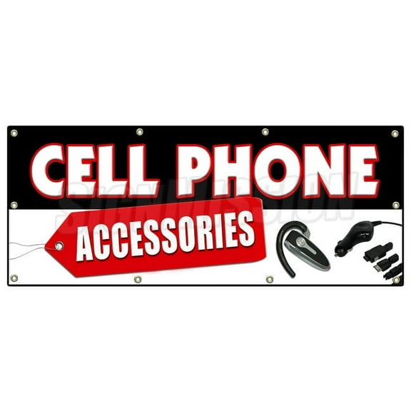 36"x96" CELL PHONES ACCESSORIES BANNER SIGN mobile wireless chargers cases