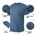 thumbnail image 5 of TOPTIE Men's Ice Silk Short Sleeve T-Shirt, Lightweight Breathable Quick Dry Athletic Tee-Olive-M, 5 of 8