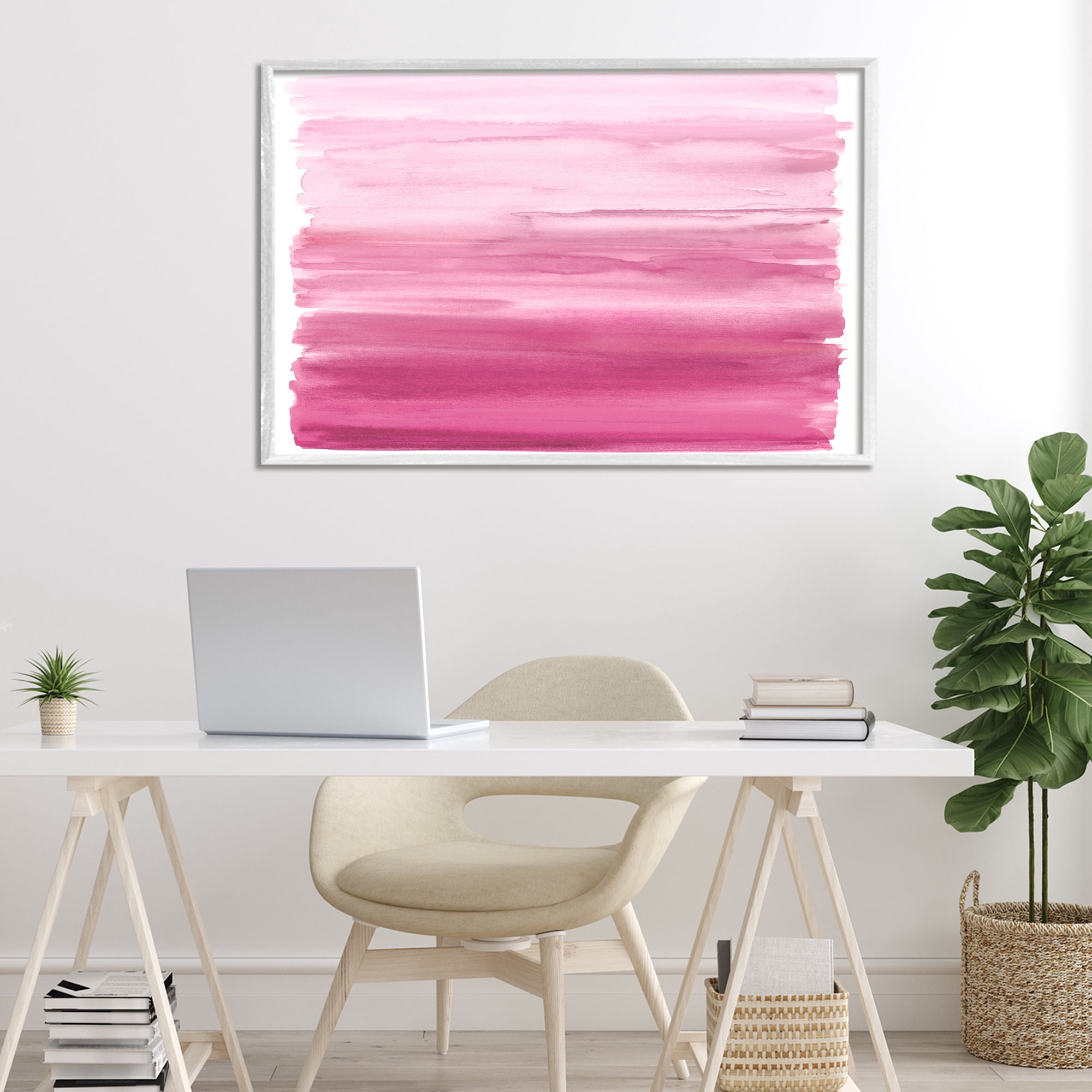 Stupell Industries Ombre Pink Blush White Framed Giclee Art, design by Allie Corbin